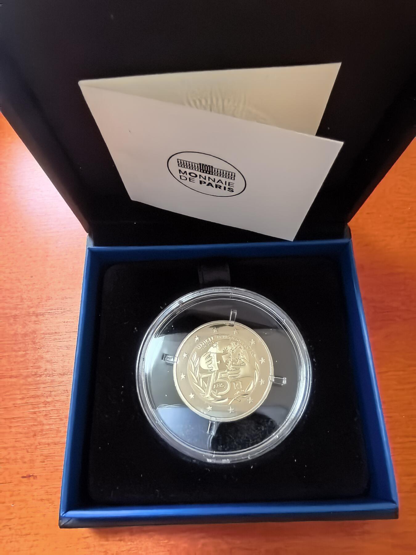 长老汇蛇年精选第九十八场拍卖 2021法国联合国儿童基金会，2欧元精制币，盒证全，1万枚