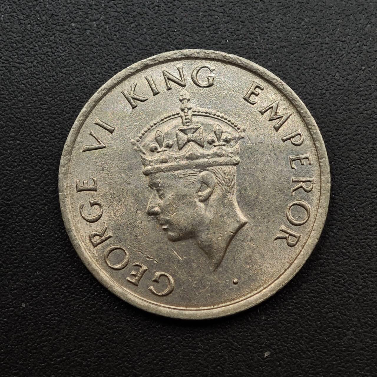  【淘币小摊】限时拍第八百六十六拍   散币场    年前最后一周之前预留8号9号全部发出请更换最新收货地址不方便收货的请勿参拍或者顺丰到付 印度1947年乔治六世1/4卢比镍币