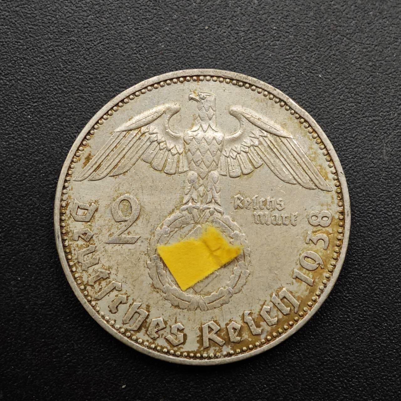  【淘币小摊】限时拍第八百六十六拍   散币场    年前最后一周之前预留8号9号全部发出请更换最新收货地址不方便收货的请勿参拍或者顺丰到付 德国1938年2马克银币