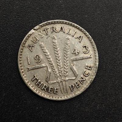 【淘币小摊】实时拍第八百六十七拍   小银币散币场    年前最后一周之前预留8号9号全部发出请更换最新收货地址不方便收货的请勿参拍或者顺丰到付 - 澳大利亚1943年乔治六世3便士银币