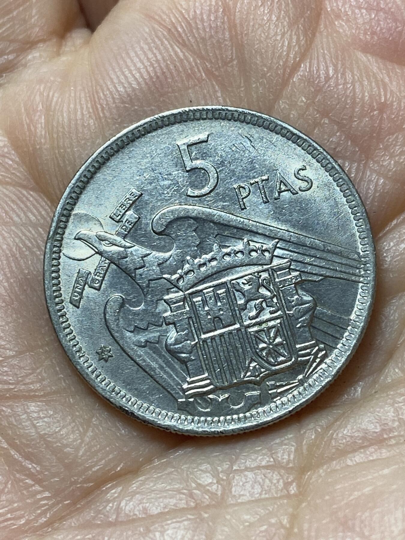 2026年第二十场(总第一百八十九场）外国好品散币场(免佣金) 西班牙🇪🇸1957(60)年5比塞塔(弗朗哥执政时期)