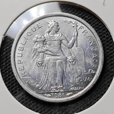 KK钱币收藏小铺  第394期  2月预留时间 周末发货 - 1981法属新喀里多尼亚1法郎