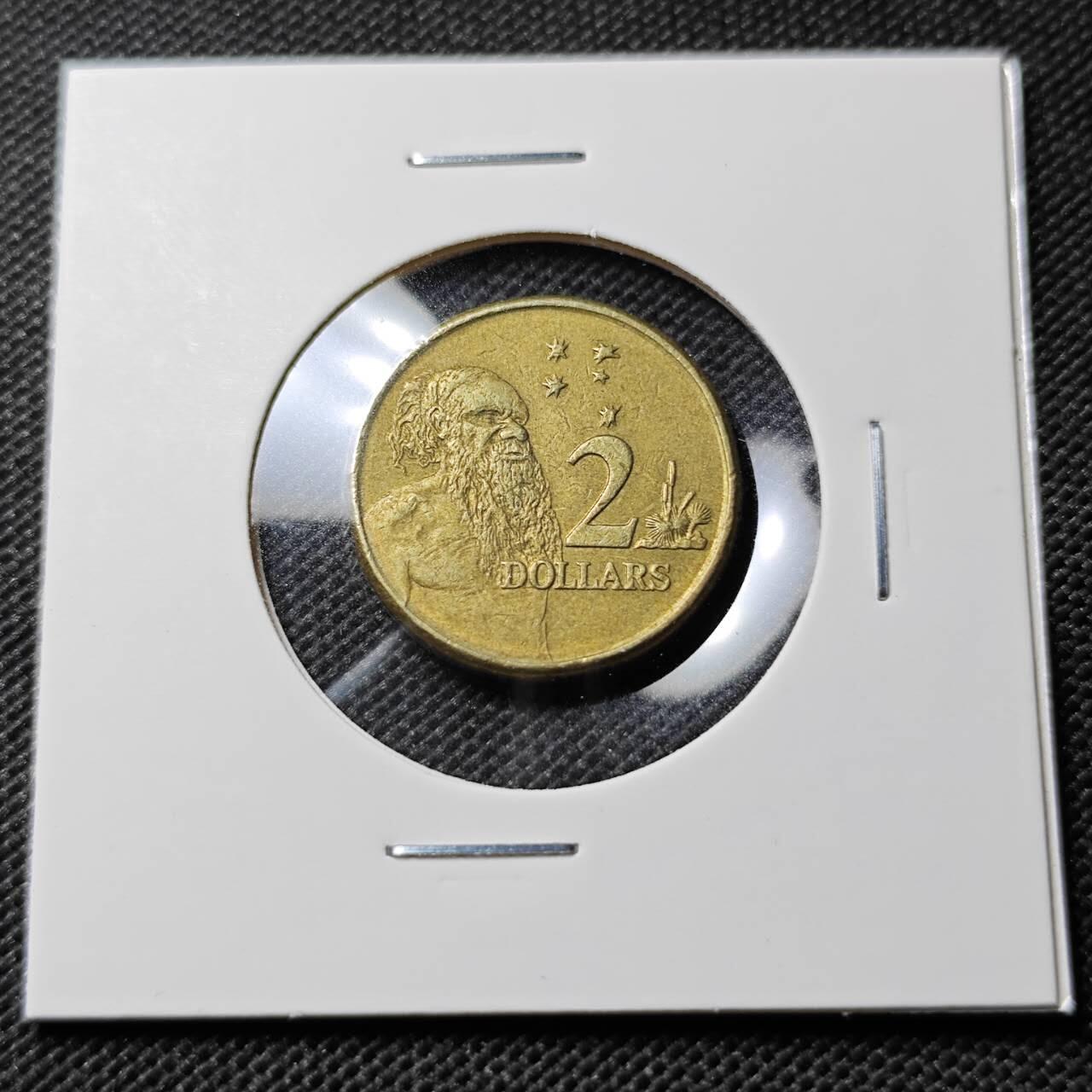 KK钱币收藏小铺  第394期  2月预留时间 周末发货 2001澳大利亚土著人2元 
