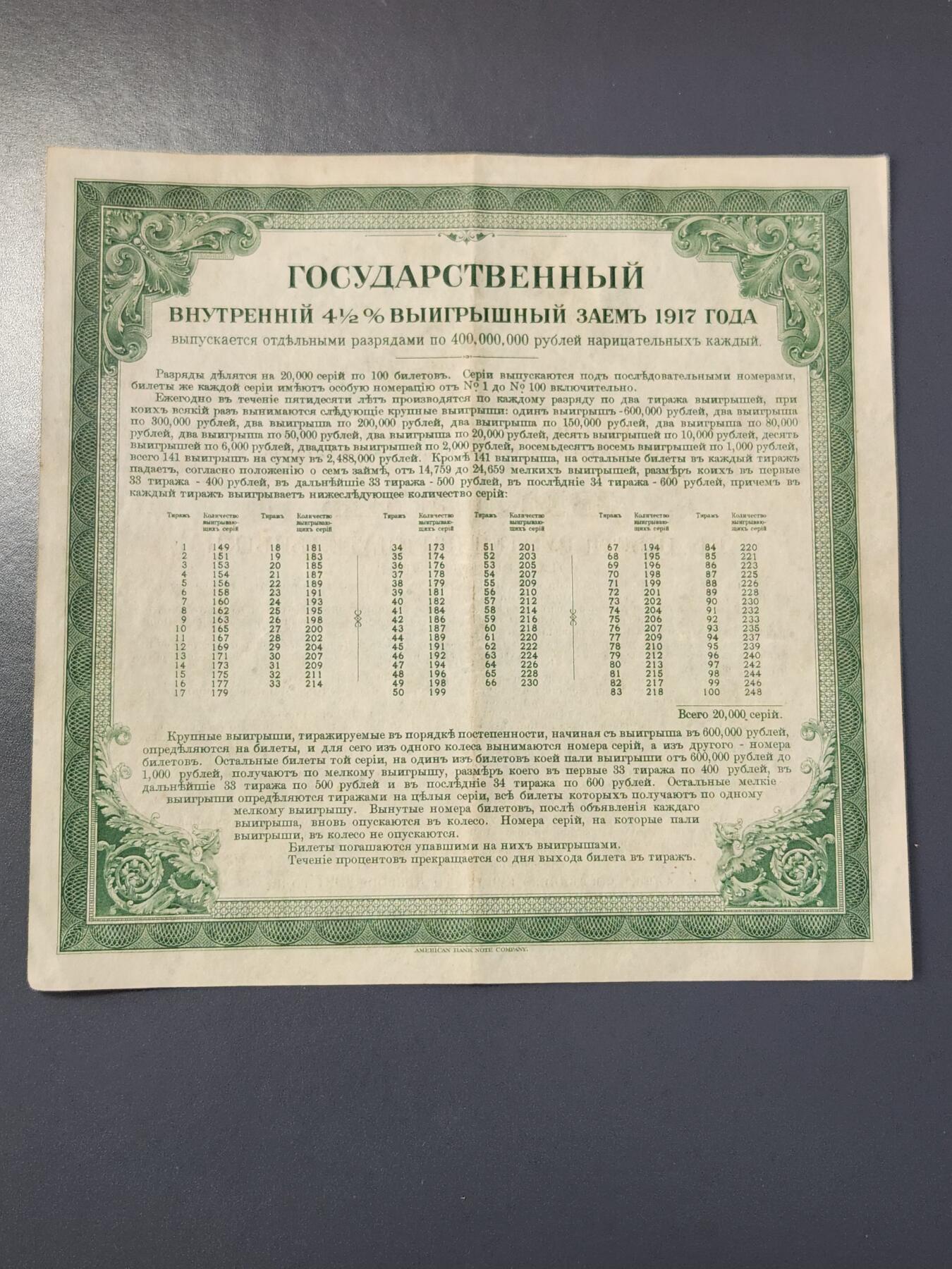 2月8号晚上8点 外国纸币自动截拍第21场 俄罗斯 1917年 茶色200卢布,伊尔库茨克大型纸币债券 美品