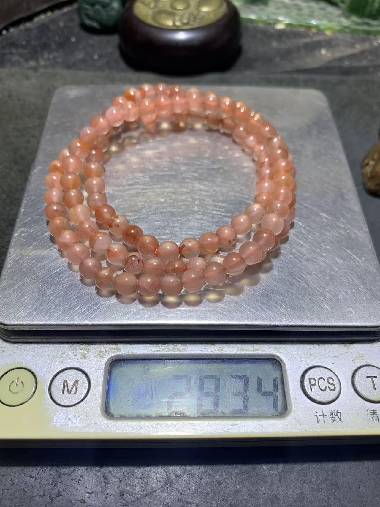 精美川料南红高冰樱桃红冰漂108一条！