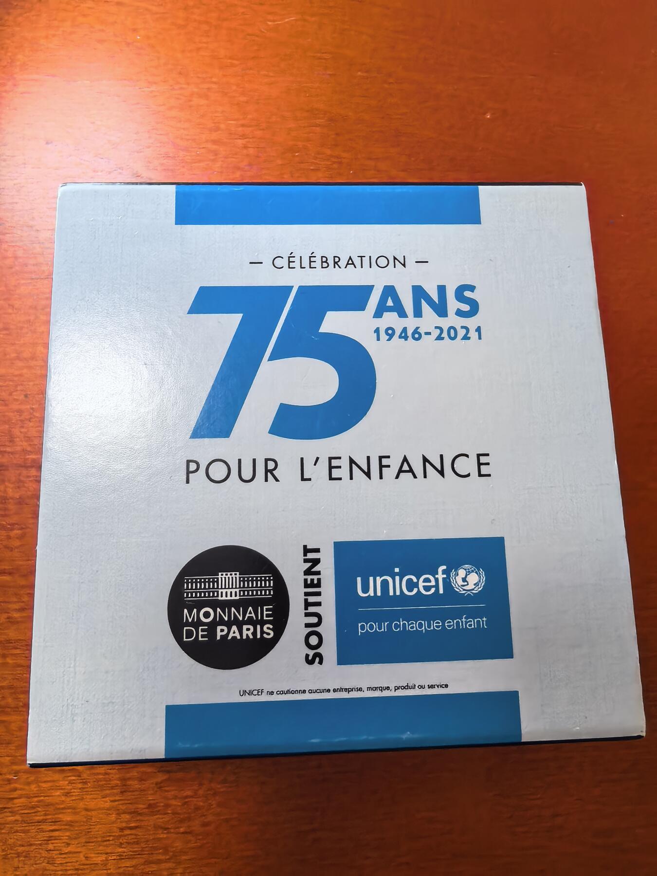 长老汇蛇年精选第九十八场拍卖 2021法国联合国儿童基金会，2欧元精制币，盒证全，1万枚