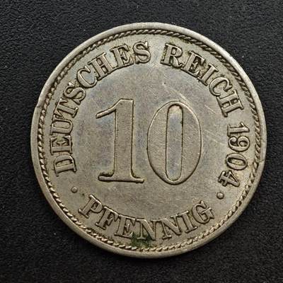  【淘币小摊】限时拍第八百六十六拍   散币场    年前最后一周之前预留8号9号全部发出请更换最新收货地址不方便收货的请勿参拍或者顺丰到付 - 德国1904年10芬妮镍币