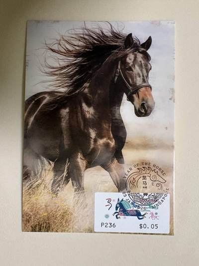 生肖马年专场01          无佣金、可寄存、满50包邮 - 2026新加坡马年电子邮票极限片 限定纪念戳