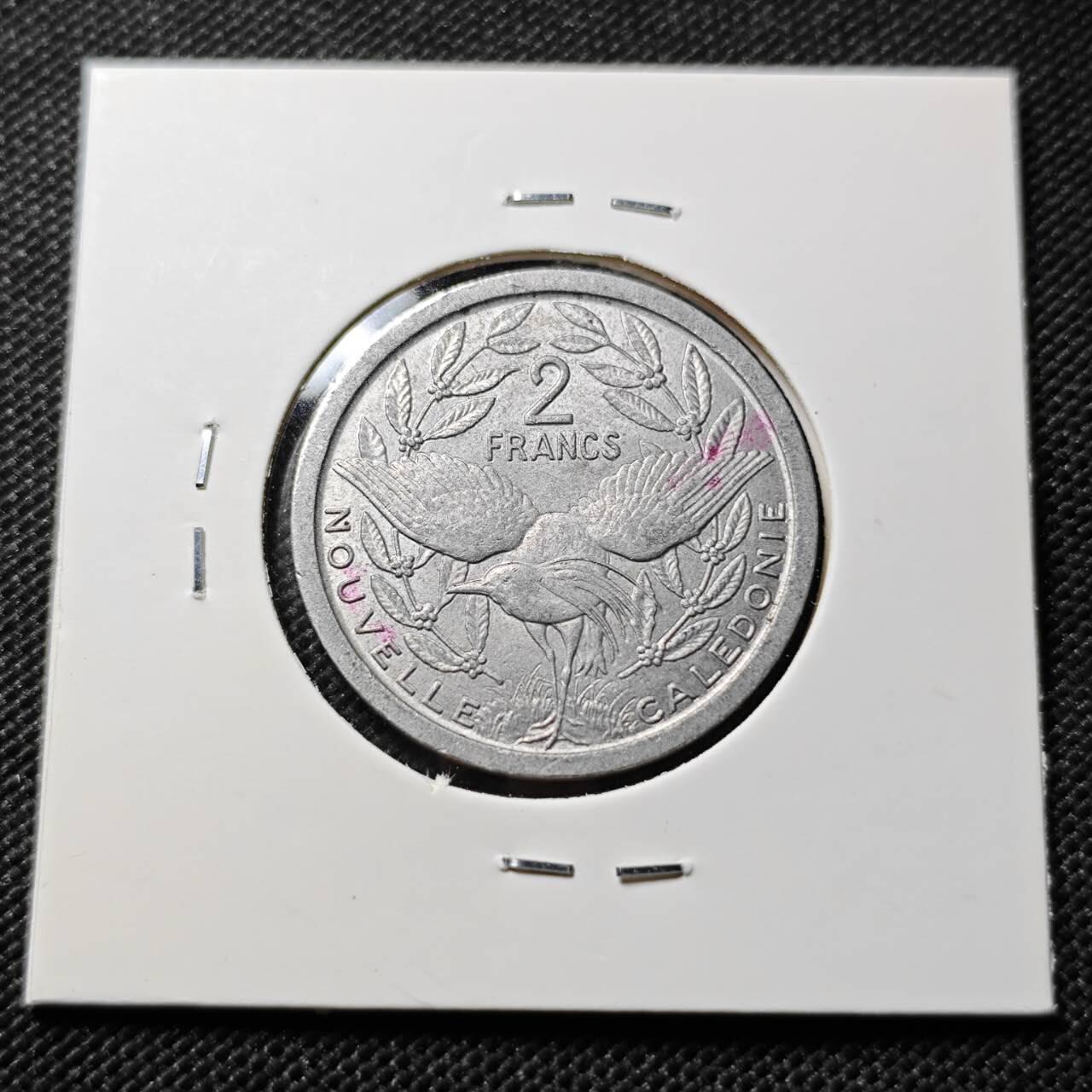 KK钱币收藏小铺  第394期  2月预留时间 周末发货 1973法属新喀里多尼亚2法郎 
