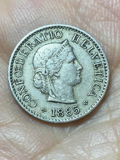 2026年第二十场(总第一百八十九场）外国好品散币场(免佣金) - 稀少早期年份–瑞士🇨🇭1885年5拉彭(第二版，B标伯尔尼造)