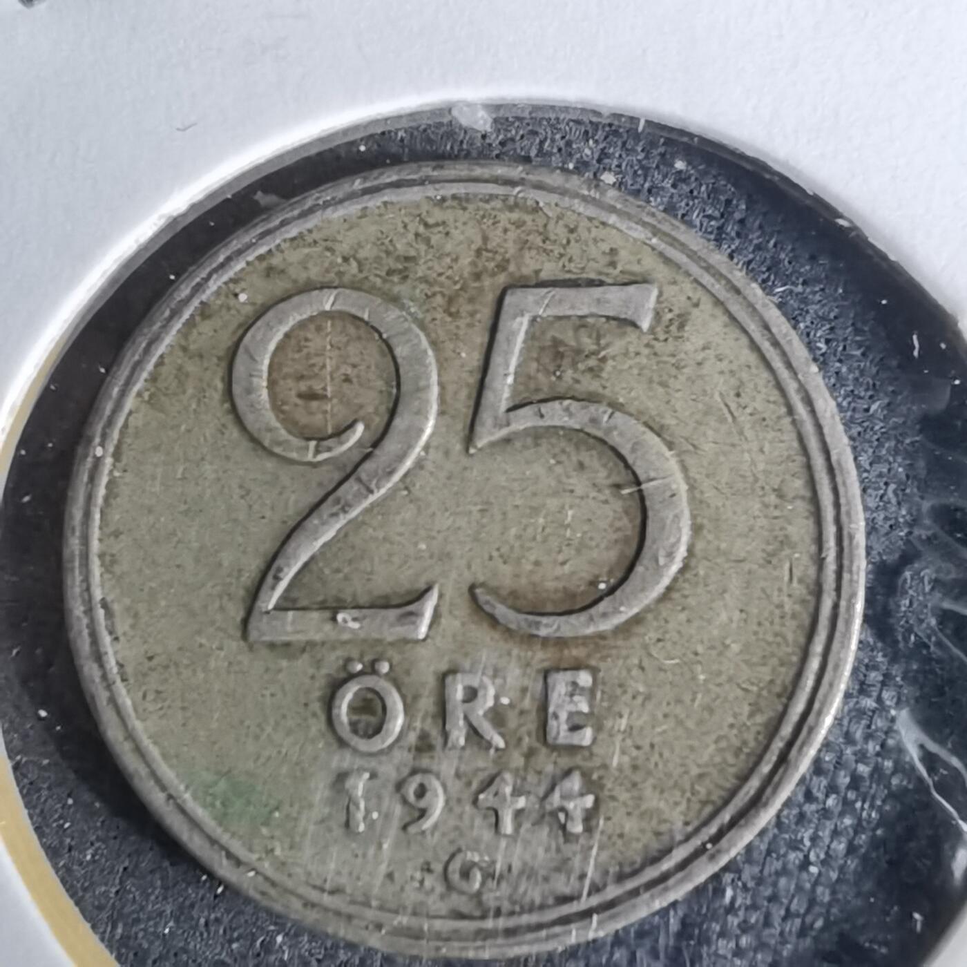 沼泽如烟--第989场 瑞典1944年25欧尔银币