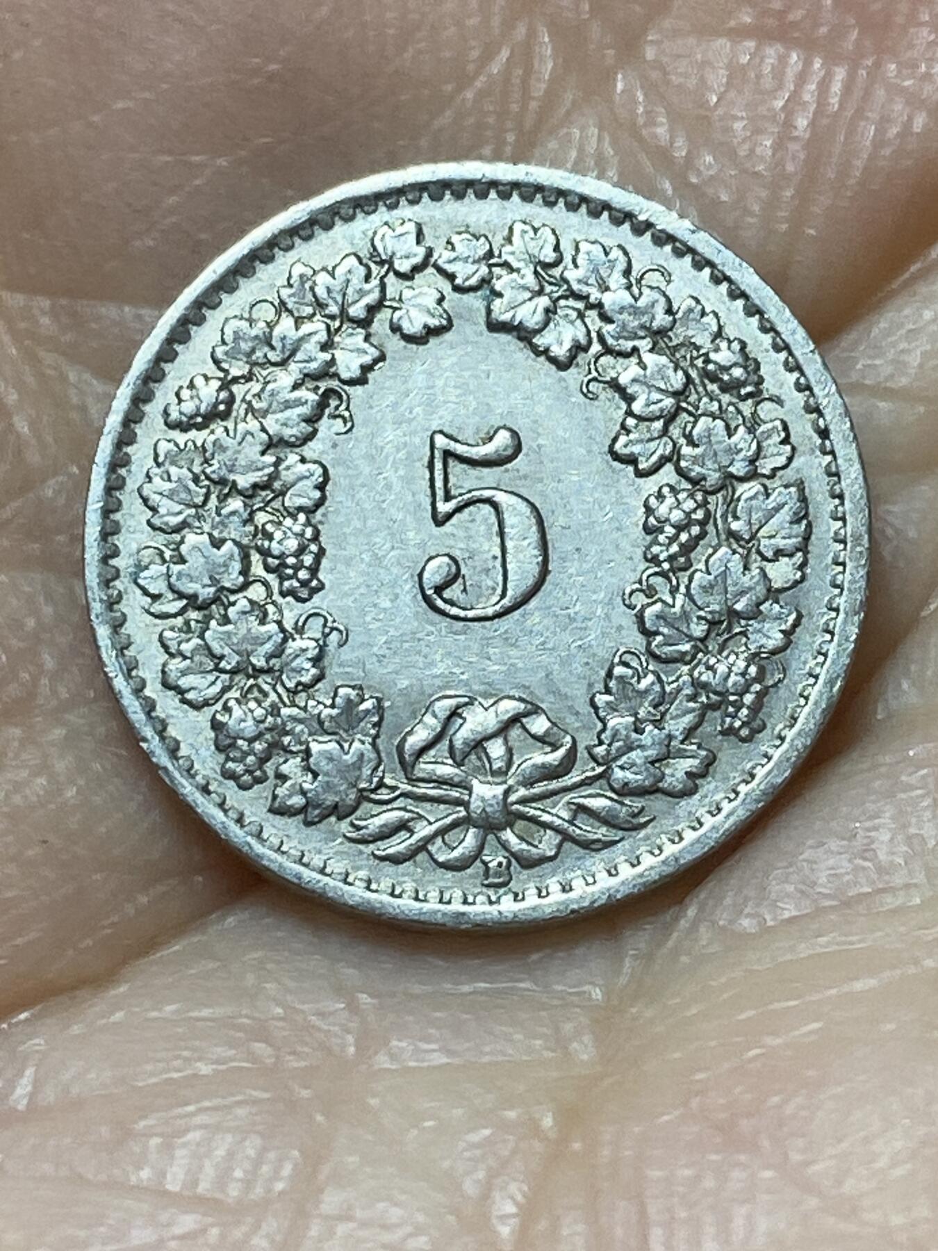 2026年第二十场(总第一百八十九场）外国好品散币场(免佣金) 瑞士🇨🇭1955年5拉彭(第二版，B标伯尔尼造)