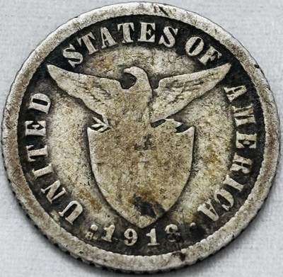 【金马踏春，泉马奔腾】2026 年新年贺岁场，（定于年初五接财神截拍）祝各位老板马到成功，马上有钱，愿岁岁平安喜乐顺遂 - 好品 1918 年美属菲律宾 10 分银币。2 克 750 银