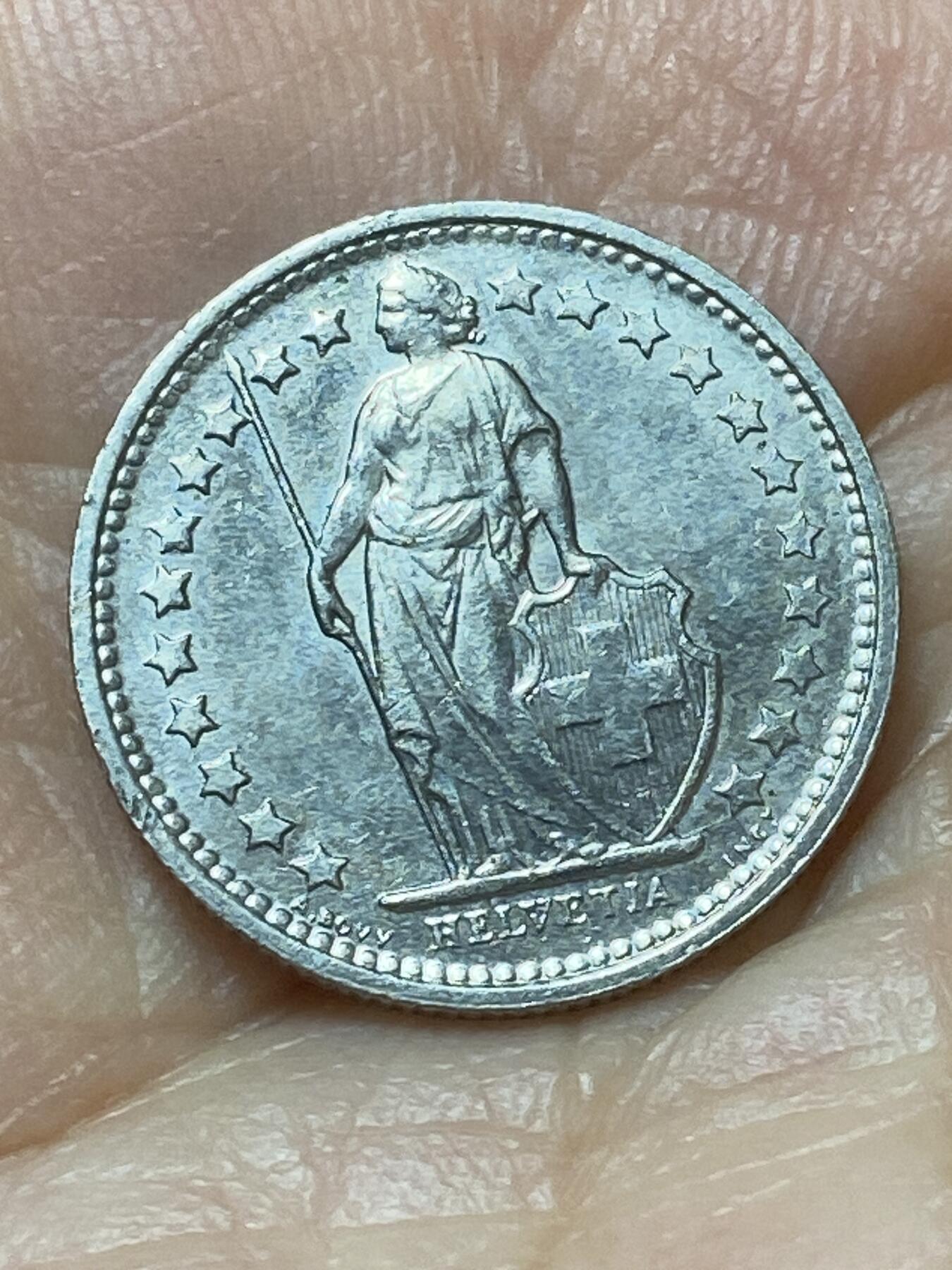 2026年第二十场(总第一百八十九场）外国好品散币场(免佣金) 瑞士🇨🇭1972年1/2法郎(第三版，无标版)