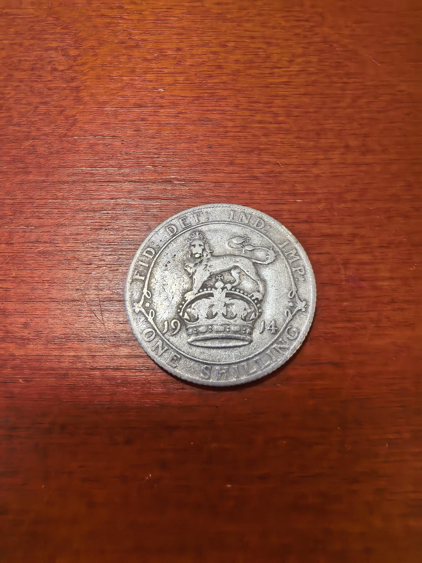 长老汇蛇年精选第九十八场拍卖 1914英国乔治五世1先令银币，5.66克925银，克书110美金