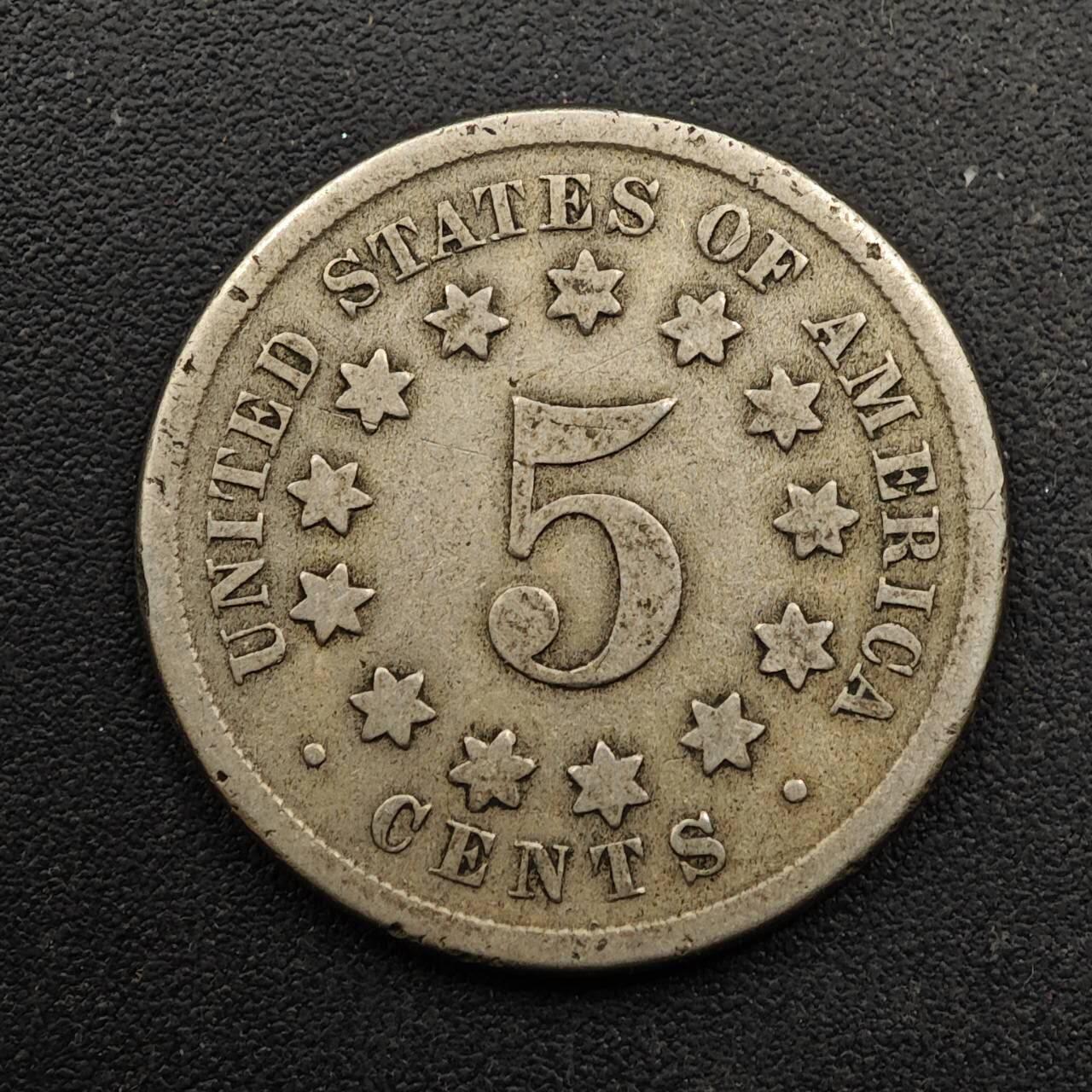  【淘币小摊】限时拍第八百六十六拍   散币场    年前最后一周之前预留8号9号全部发出请更换最新收货地址不方便收货的请勿参拍或者顺丰到付 美国1869年5分镍币