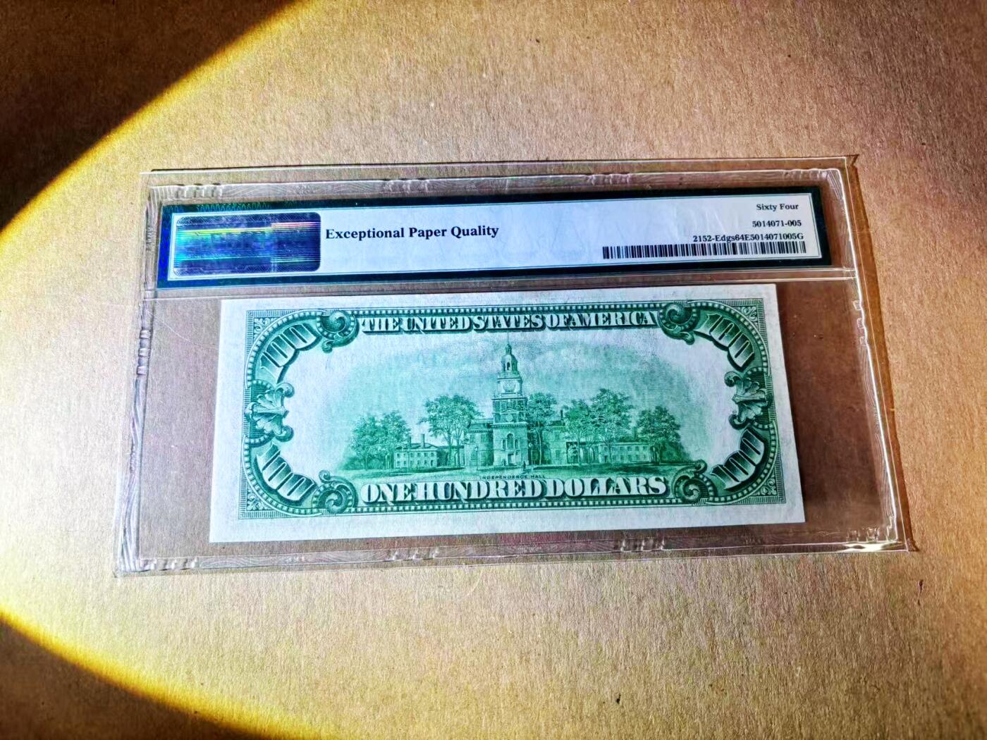 【Blue Auction】世界纸币精拍第784期——18级TOP拍卖/信誉/品质/专业/高效💫   美国 1934年100美金 PMG64EPQ 少见里士满版 