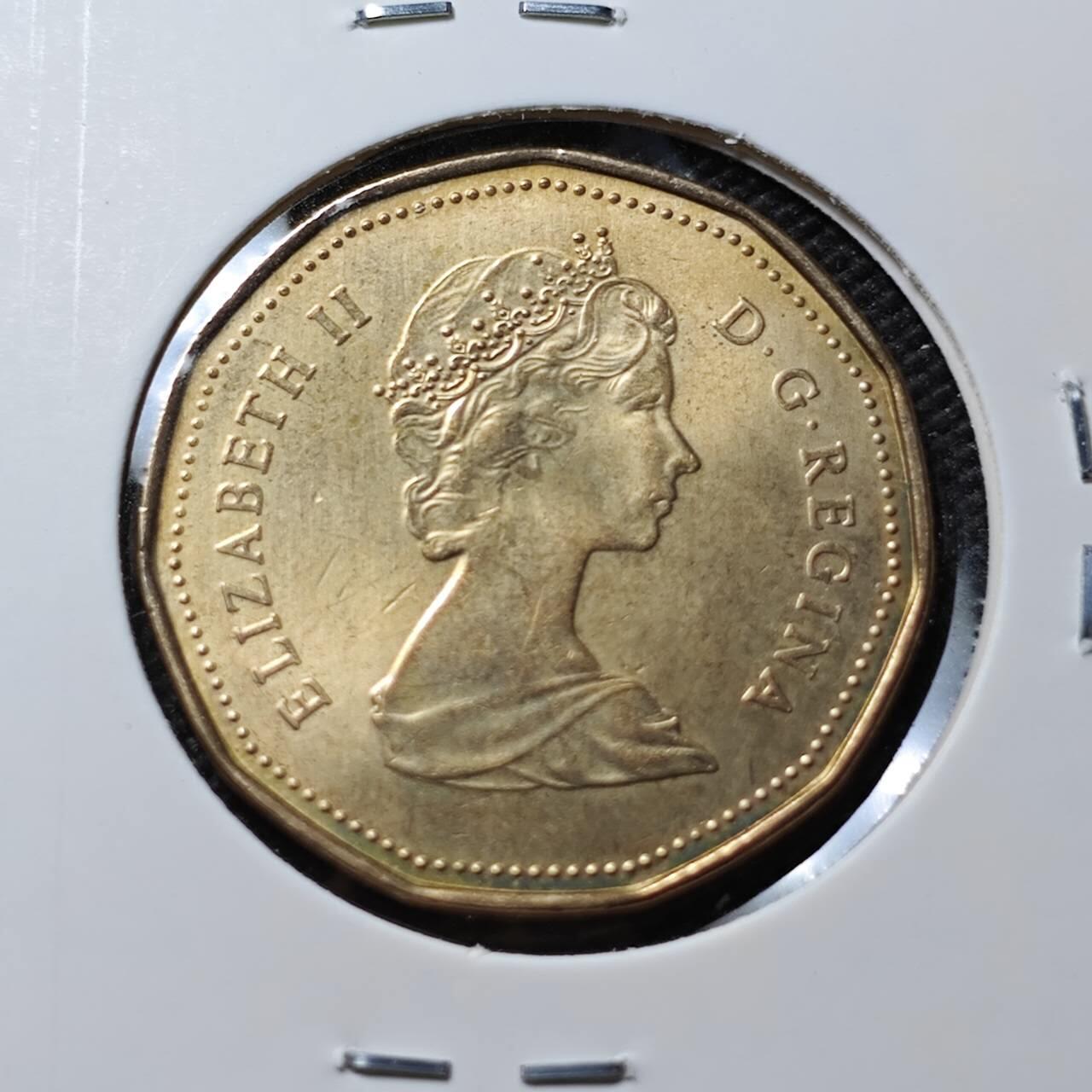 KK钱币收藏小铺  第394期  2月预留时间 周末发货 1987加拿大1元 好品