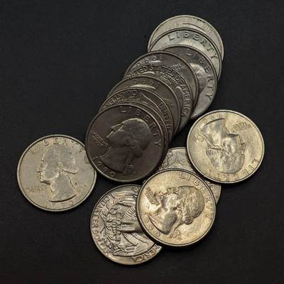  【淘币小摊】限时拍第八百六十六拍   散币场    年前最后一周之前预留8号9号全部发出请更换最新收货地址不方便收货的请勿参拍或者顺丰到付 - 美国1990年25分14枚