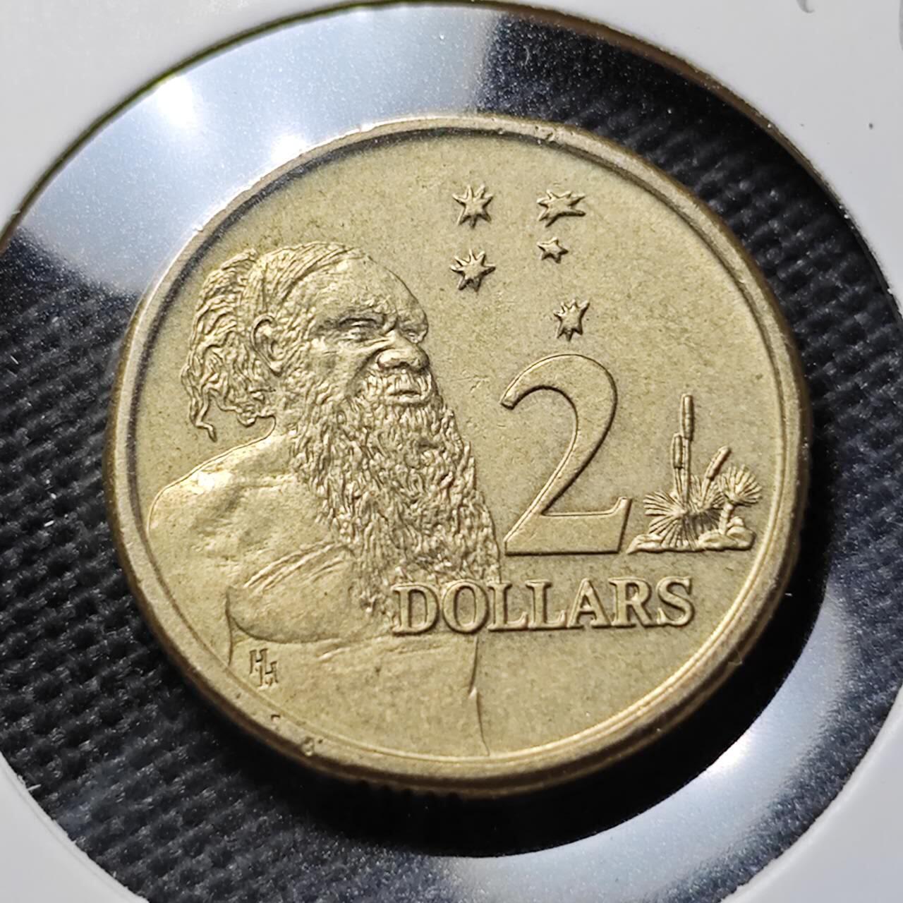 KK钱币收藏小铺  第394期  2月预留时间 周末发货  1988澳大利亚土著人2元