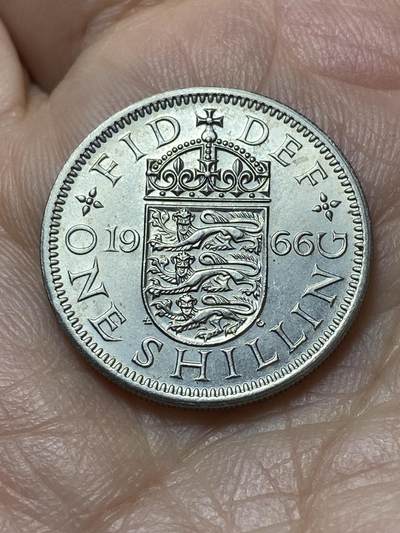 2026年第二十场(总第一百八十九场）外国好品散币场(免佣金) - 英国🇬🇧1966年1先令(伊丽莎白二世青年桂冠第二版，英格兰盾徽版)