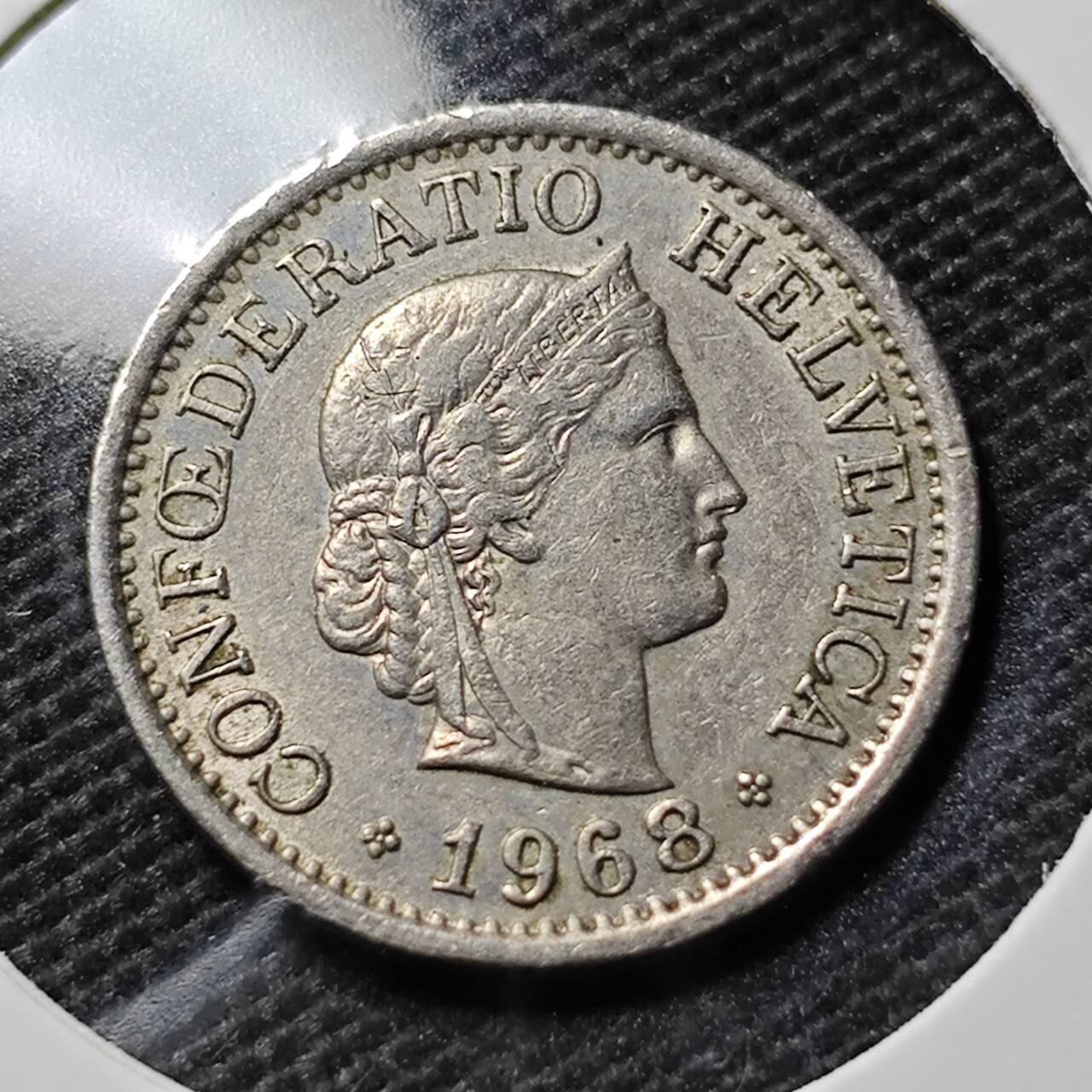 KK钱币收藏小铺  第394期  2月预留时间 周末发货  1968瑞士10分