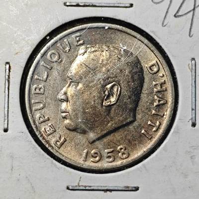 KK钱币收藏小铺  第394期  2月预留时间 周末发货 - 1958海地5分 