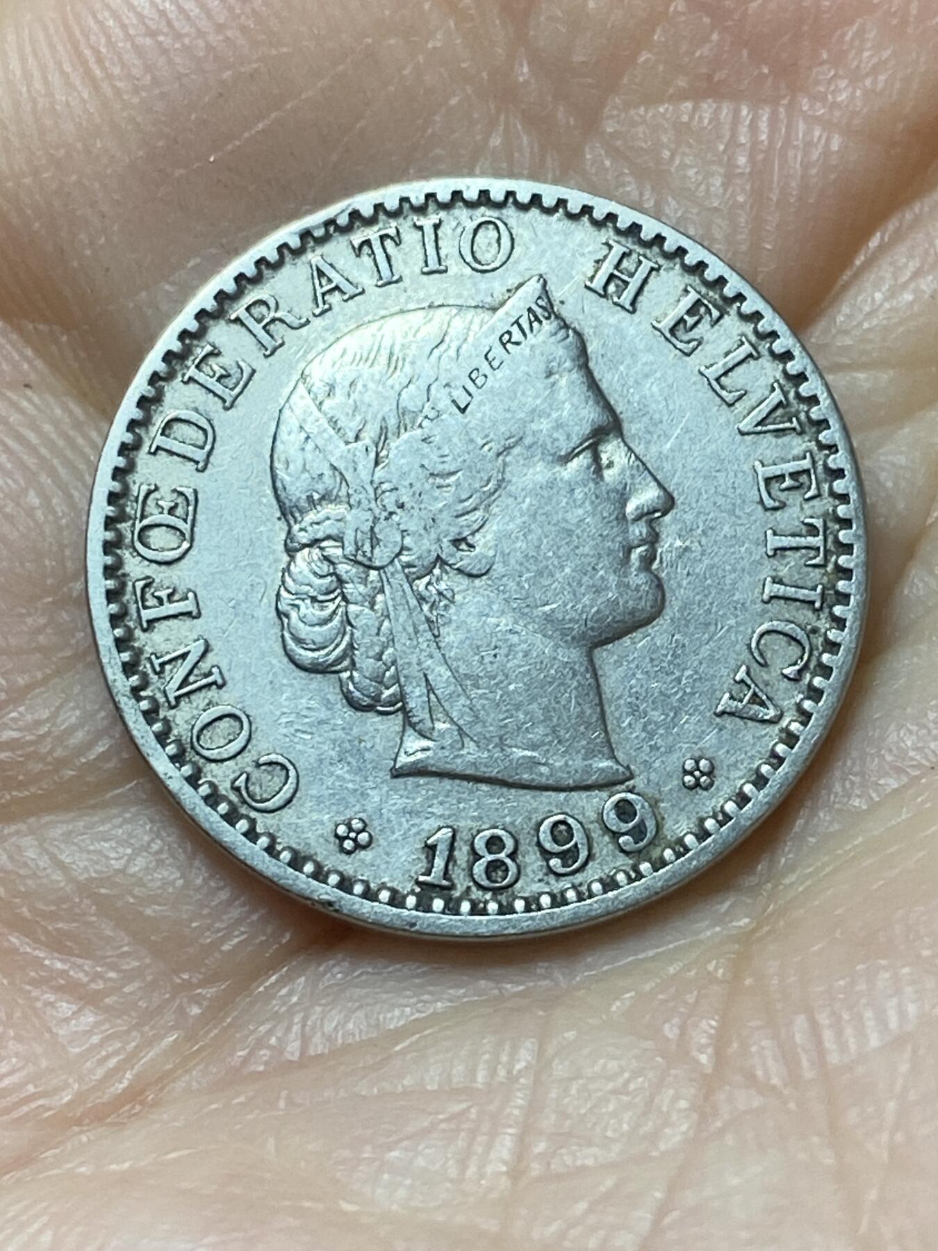 2026年第二十场(总第一百八十九场）外国好品散币场(免佣金) 珍稀特年–瑞士🇨🇭1899年20拉彭(第二版，B标伯尔尼造)