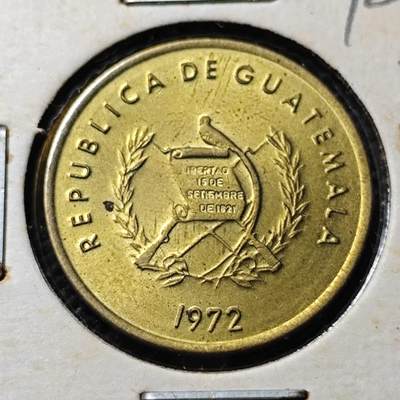 KK钱币收藏小铺  第394期  2月预留时间 周末发货 - 1972危地马拉1分 好品铜币