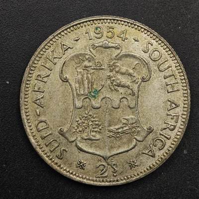 【淘币小摊】实时拍第八百六十七拍   小银币散币场    年前最后一周之前预留8号9号全部发出请更换最新收货地址不方便收货的请勿参拍或者顺丰到付 - 南非1954年伊丽莎白二世2先令银币