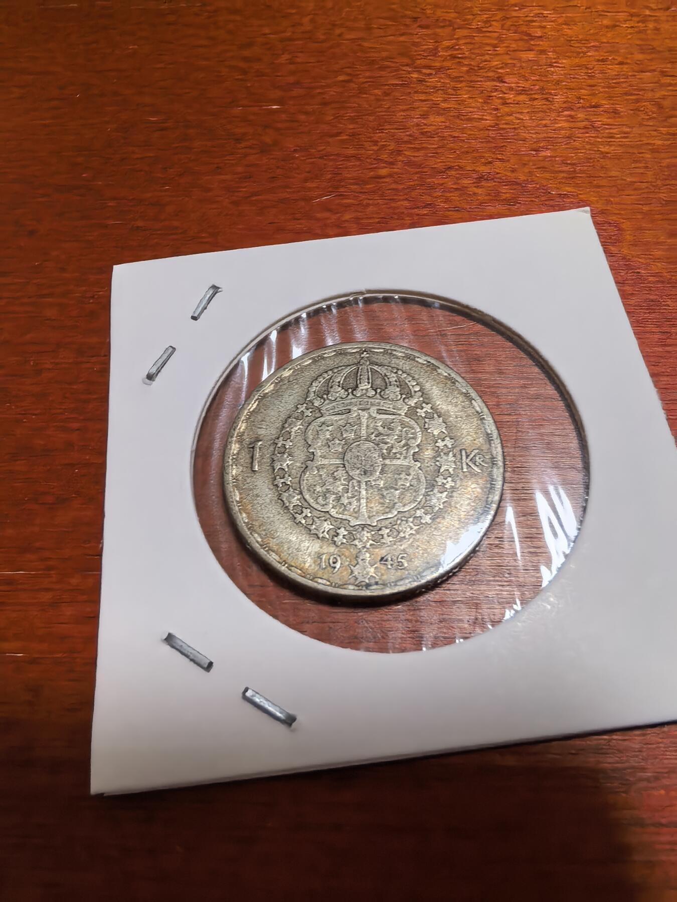 长老汇蛇年精选第九十八场拍卖 1945瑞典古斯塔夫五世1克朗银币，7克400银