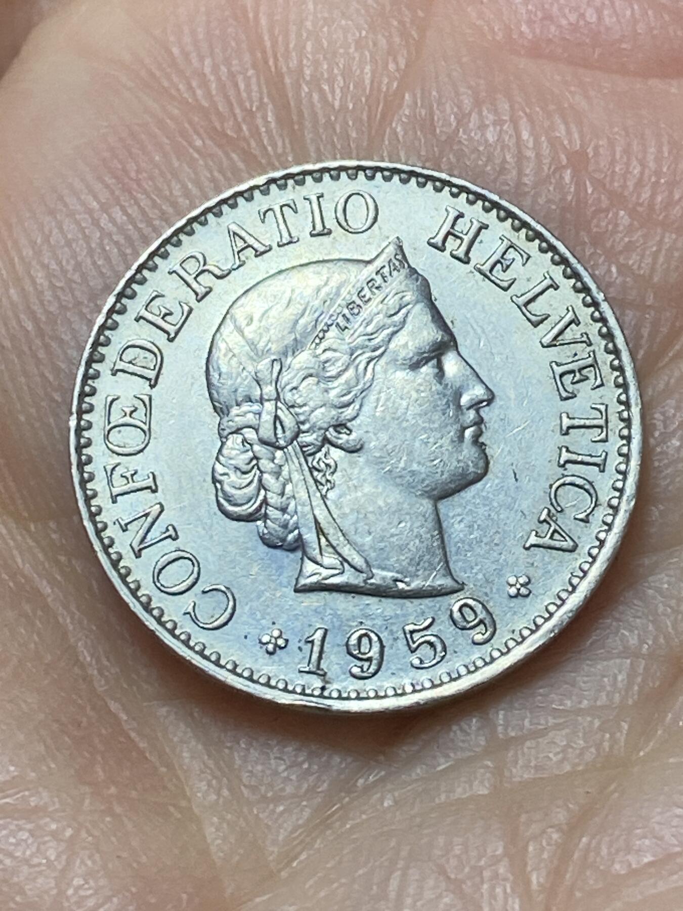 2026年第二十场(总第一百八十九场）外国好品散币场(免佣金) 瑞士🇨🇭1959年10拉彭(第二版，B标伯尔尼造)