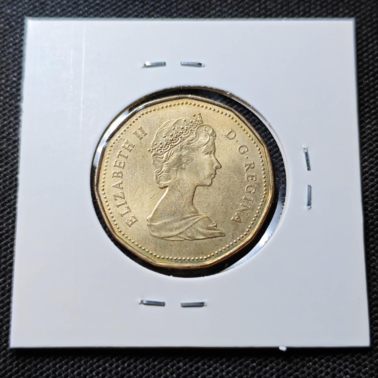 KK钱币收藏小铺  第394期  2月预留时间 周末发货 1987加拿大1元 好品