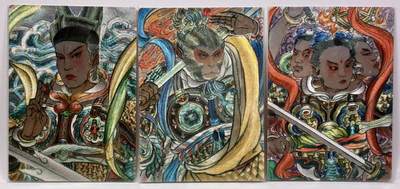 白泽拍卖卡牌手绘专场第32期（愿得长如此 年年物侯新） - 2025 山衡一述 三大反骨仔 3张  史墨亲签二郎 粗闪