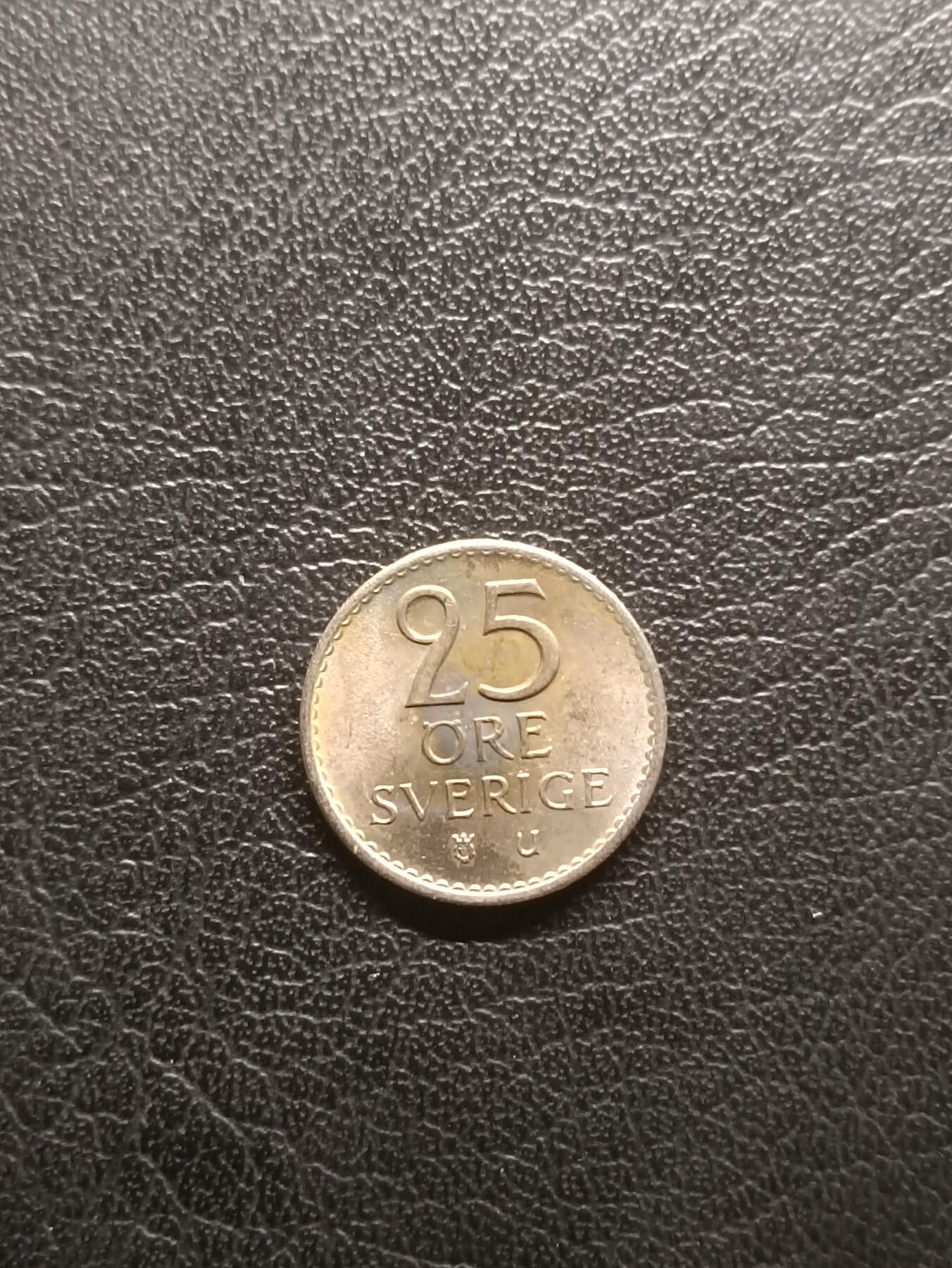 荟藏特别场次第一期——“社长的钢镚堆” 瑞典1973年25欧尔 古斯塔夫六世 白铜制