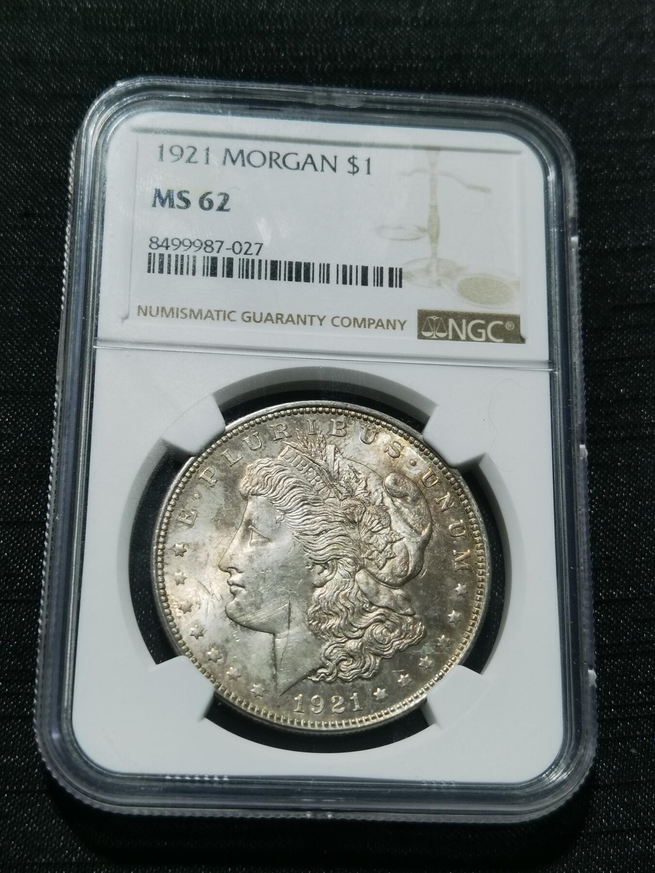 天下钱庄专场欢迎参拍 NGC MS62 1921美国摩根一美元银币