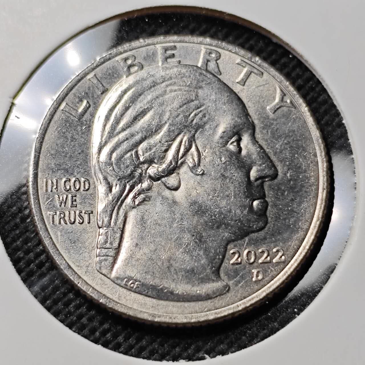 KK钱币收藏小铺  第394期  2月预留时间 周末发货 2022美国25美分纪念币