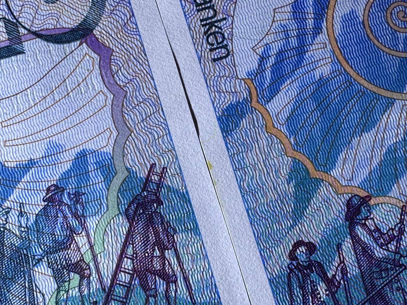 《外钞收藏家》第六百零九期（农历年前收官场、本期年后快递恢复正常再发货）（本平台长期征集拍品、欢迎藏友们联系合作） 1990年瑞士20法郎 3张近连号 无折 但有类似黄色残余的胶 如图 可处理