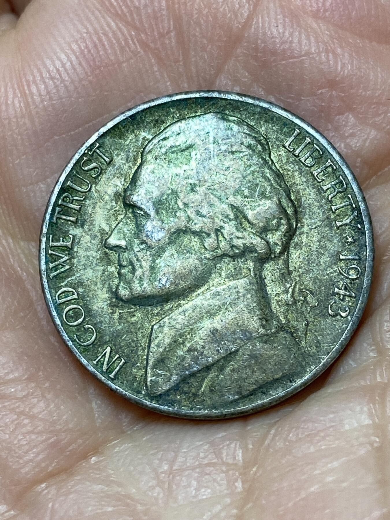 2026年第二十场(总第一百八十九场）外国好品散币场(免佣金) 好品–美国🇺🇸1943年5分银币(杰斐逊5分第二版，S标旧金山造，350银)