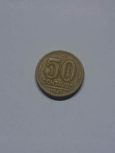 松南世界钱币——260205 - 巴西1947年50分铜币
