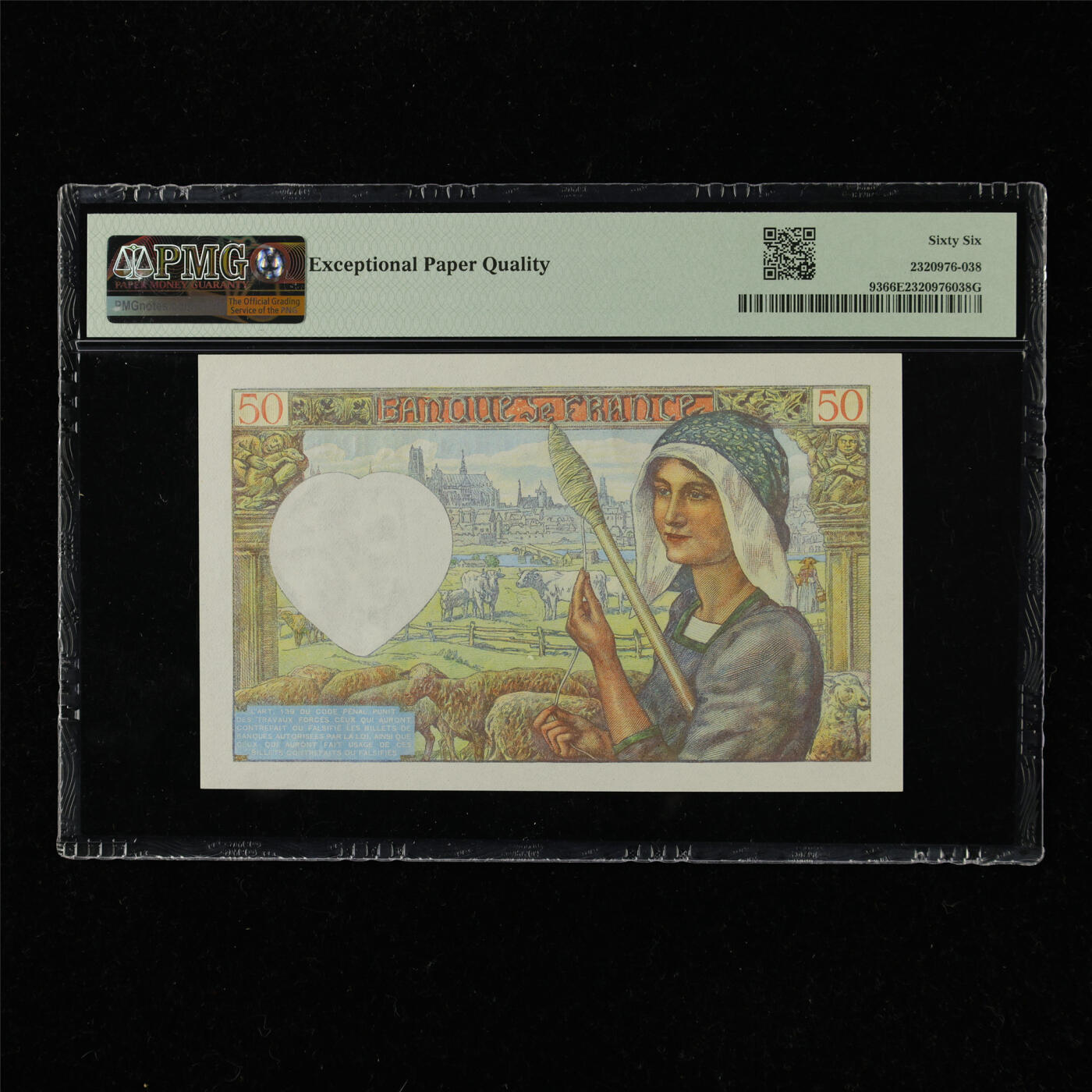 【亘邦集藏】第220期拍卖 1940-42年 法国50法郎 PMG 66EPQ K.169 55422