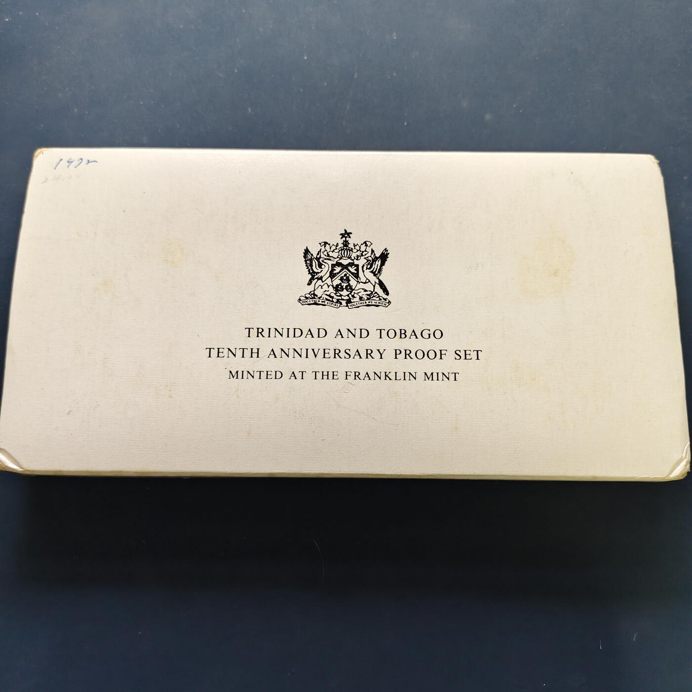 【全场包邮】纯粹捡漏拍501场-持续更新中 特立尼达和多巴哥1972年独立十周年纪念版官方精制套币-无银币+原盒