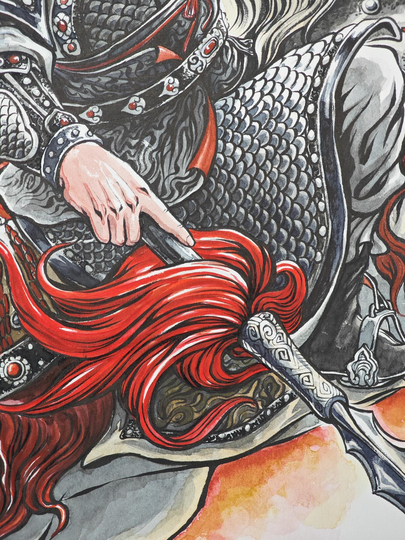 白泽拍卖卡牌手绘专场第32期（愿得长如此 年年物侯新） 2025 张建东手绘画 赵云  尺寸：27cm*39.3cm  张建东亲签