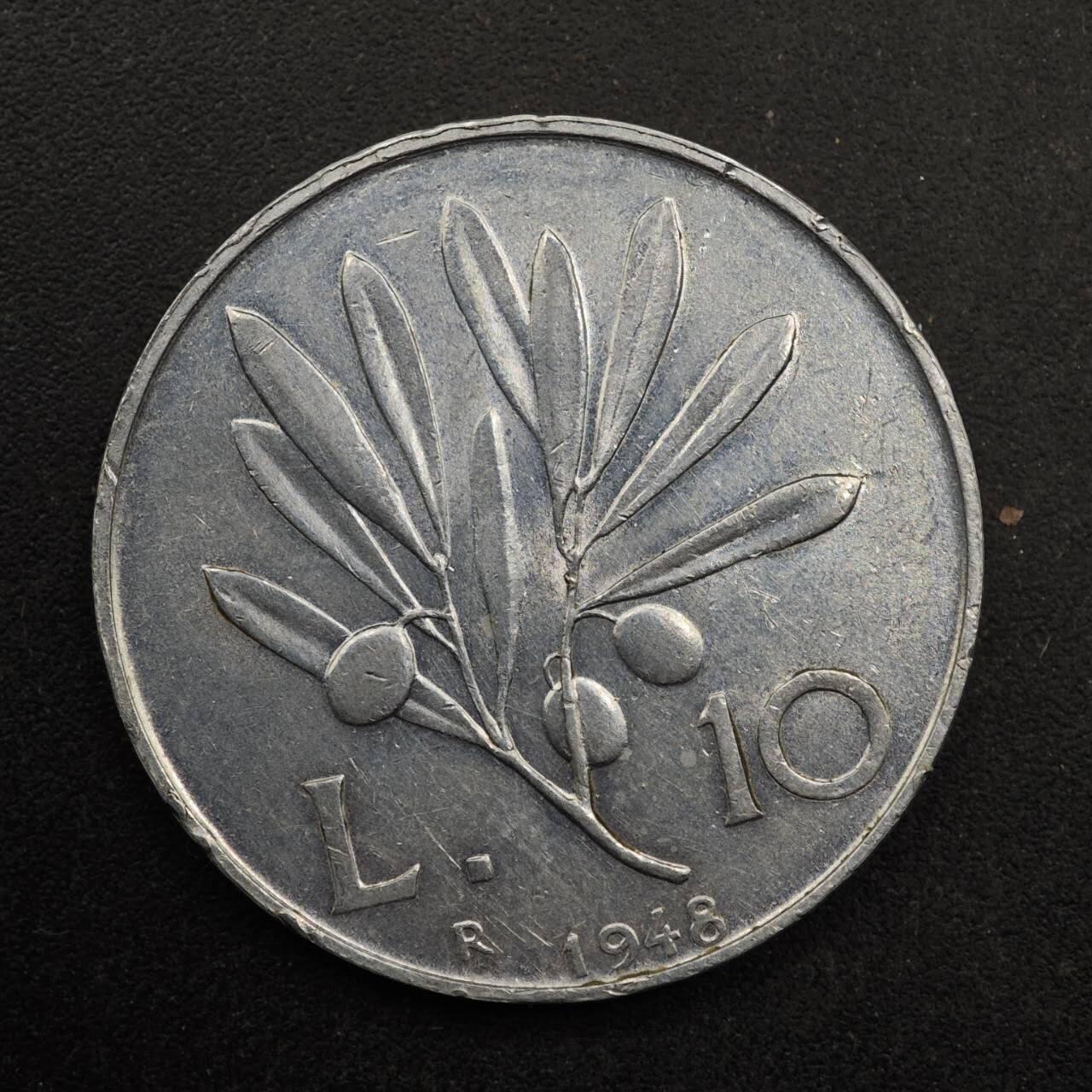 【淘币小摊】实时拍第八百六十七拍   小银币散币场    年前最后一周之前预留8号9号全部发出请更换最新收货地址不方便收货的请勿参拍或者顺丰到付 意大利1948年10里拉铝币