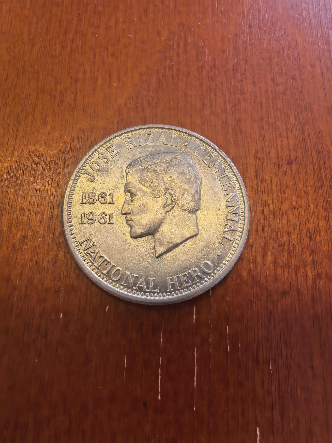 长老汇蛇年精选第九十八场拍卖 1961菲律宾国家英雄系列黎萨尔半比索银币，12.5克900银，唯一一枚半比索面值银币