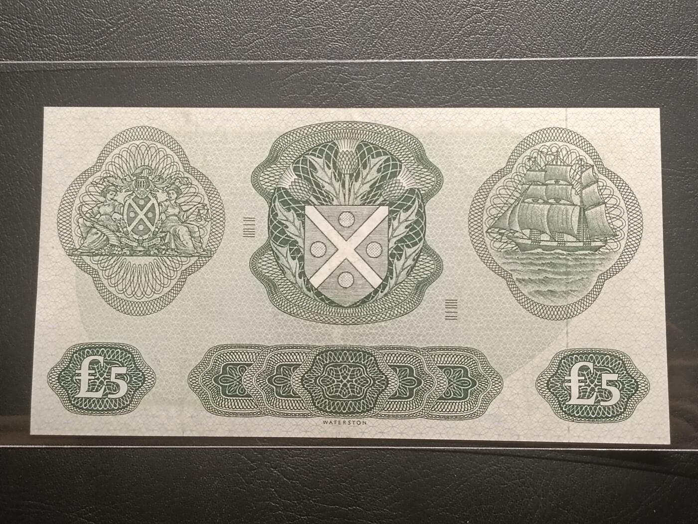 【年前末拍！】2026二月第二期，总216期 苏格兰银行1969年5镑UNC-，早期少见中高面值品种