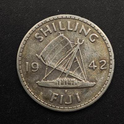 【淘币小摊】实时拍第八百六十七拍   小银币散币场    年前最后一周之前预留8号9号全部发出请更换最新收货地址不方便收货的请勿参拍或者顺丰到付 - 斐济1942年乔治六世1先令银币