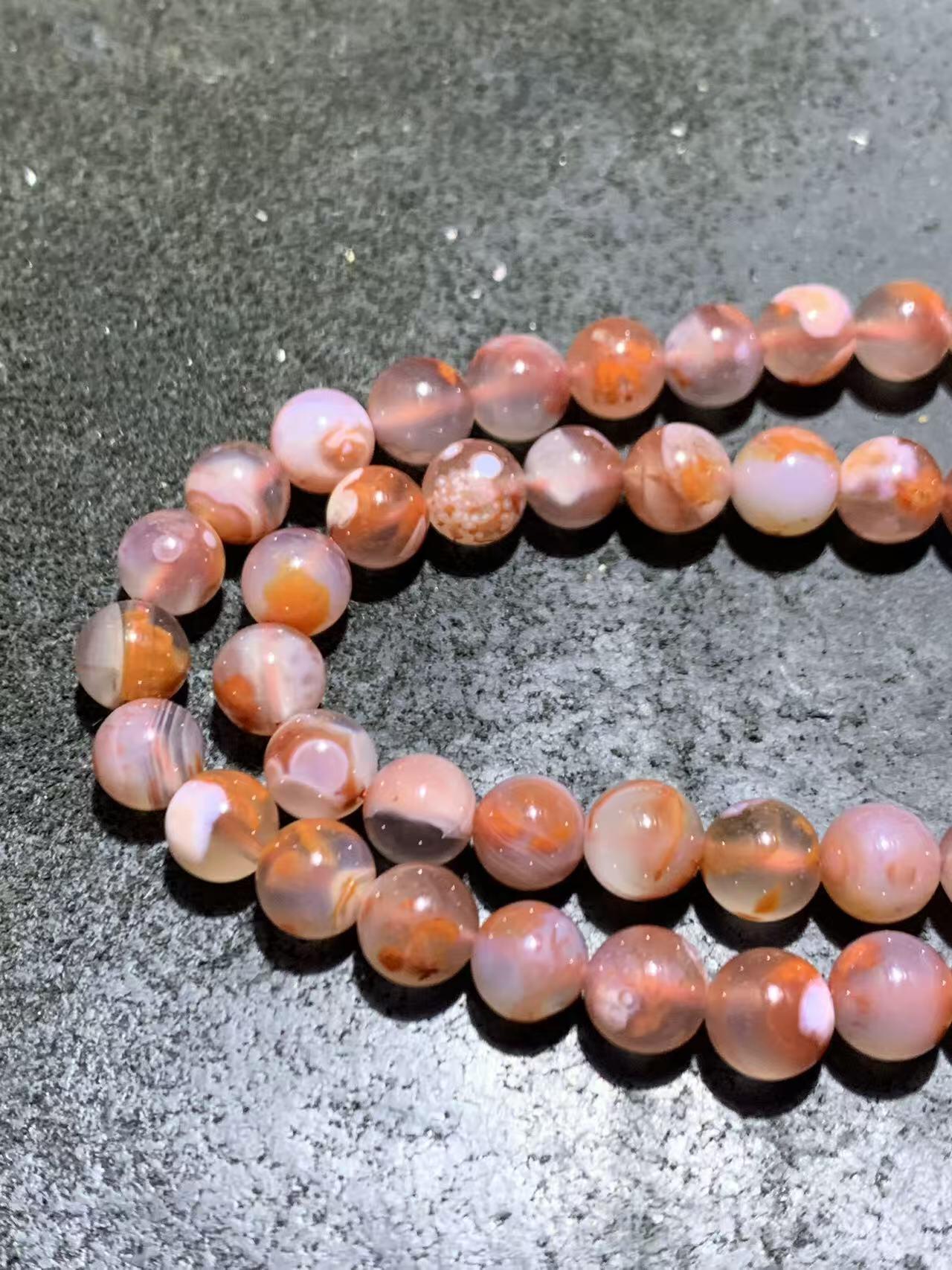 川料南红玛瑙荔枝冻飘红108多圈手串（项链）一条，