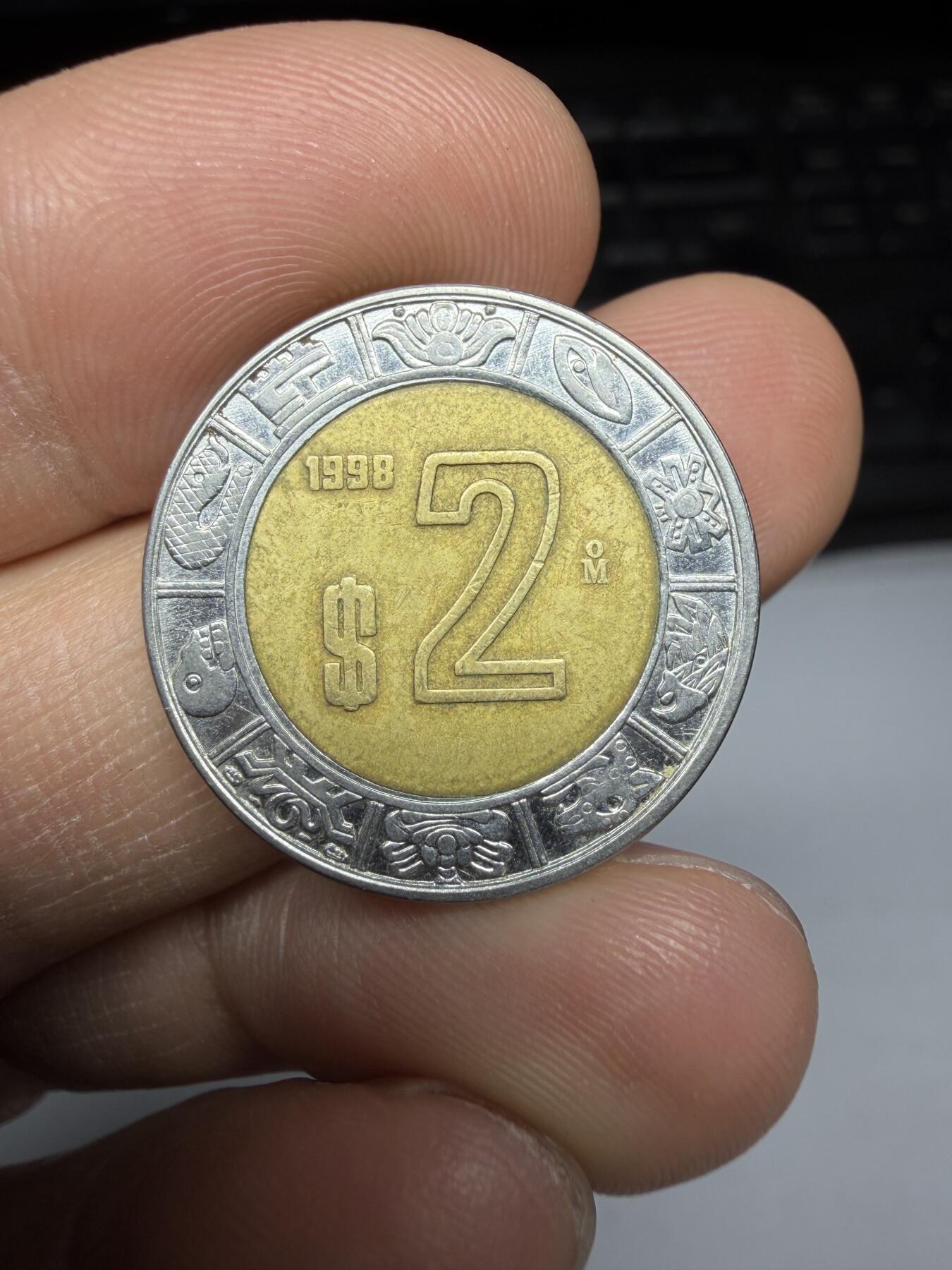 2025年集古藏今外币拍卖第二期-第5场—（总第305拍），可以寄存60天，满160元包邮。 1998年墨西哥2比索