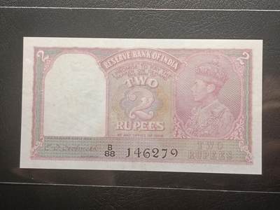 【年前末拍！】2026二月第二期，总216期 - 英属印度1937版2卢比AUNC有针孔，乔治六世国王